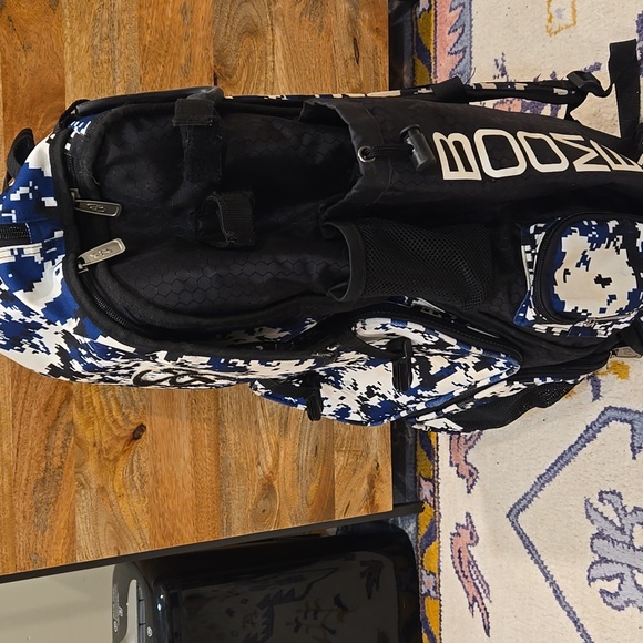 Boombah Superpack Bat Pack Backpack Blue and Black Camouflage Baseball Backpack - Picture 6 of 16